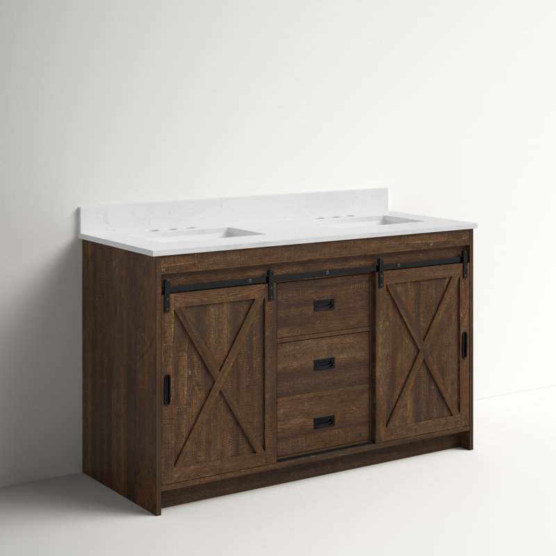 Sand & Stable Jillian 54'' Freestanding Double Bathroom Vanity with